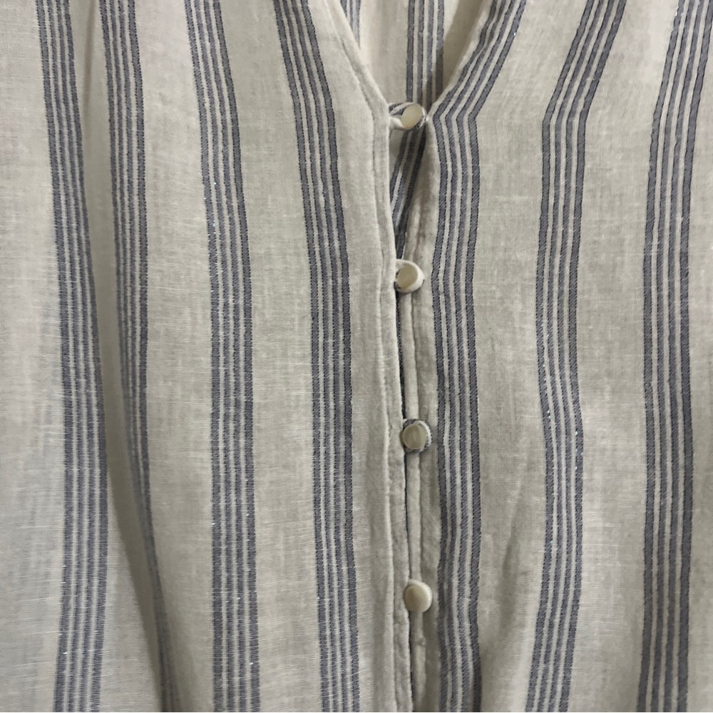 Rails Marti Cayman stripe medium boho peplum button down top - Picture 3 of 11